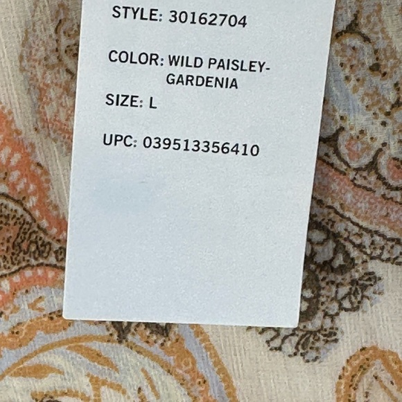 Jessica Simpson Wild Paisley Gardenia Swimsuit Coverup - Brown Tan - size Large - Picture 9 of 9